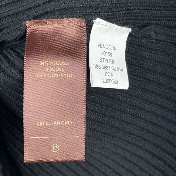 EUC Multiples Womens Black 3/4 Sleeve Top with Fringe and Sequins at Top Size M - Picture 6 of 6